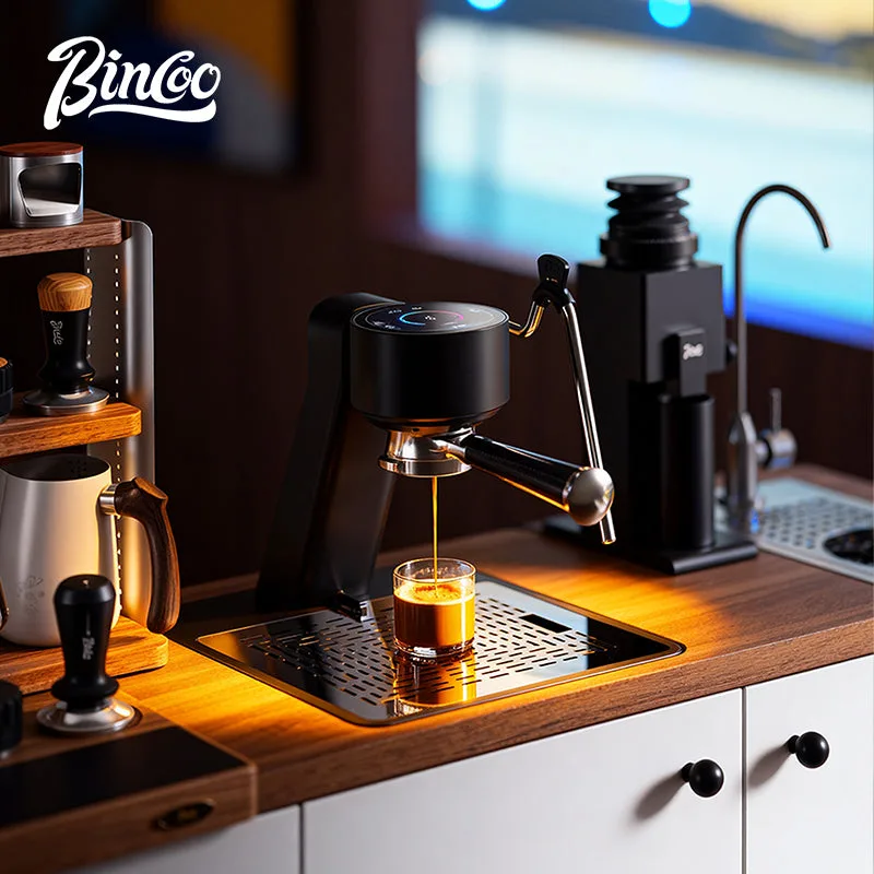 Bincoo S2 Pro Trailblazer Smart Espresso Machine on a kitchen countertop