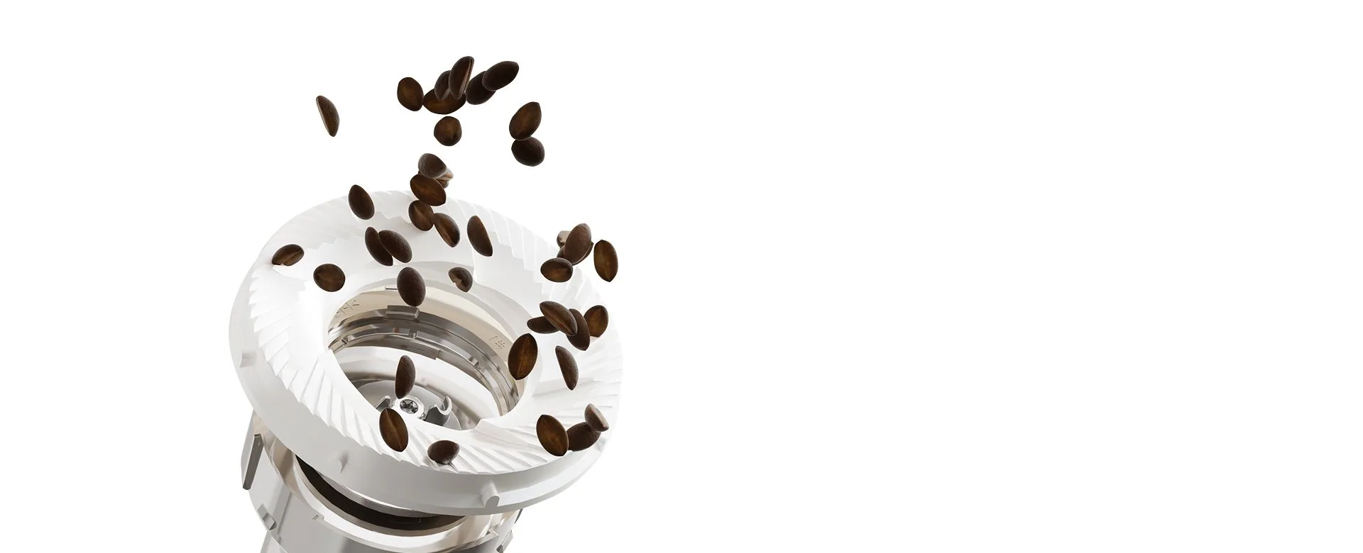Dr. Coffee S01 ceramic flat grinding blade with coffee beans