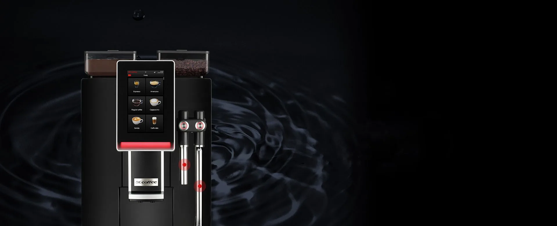 Dr. Coffee MiniBar S2 independent hot water wand and independent steam wand